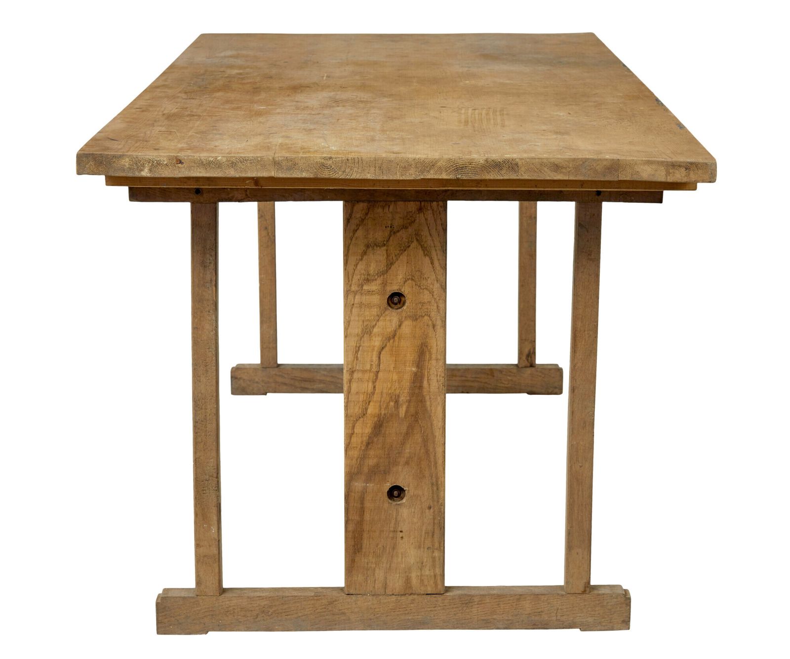 19th Century Swedish Oak And Pine Trestle Table photo Furniture