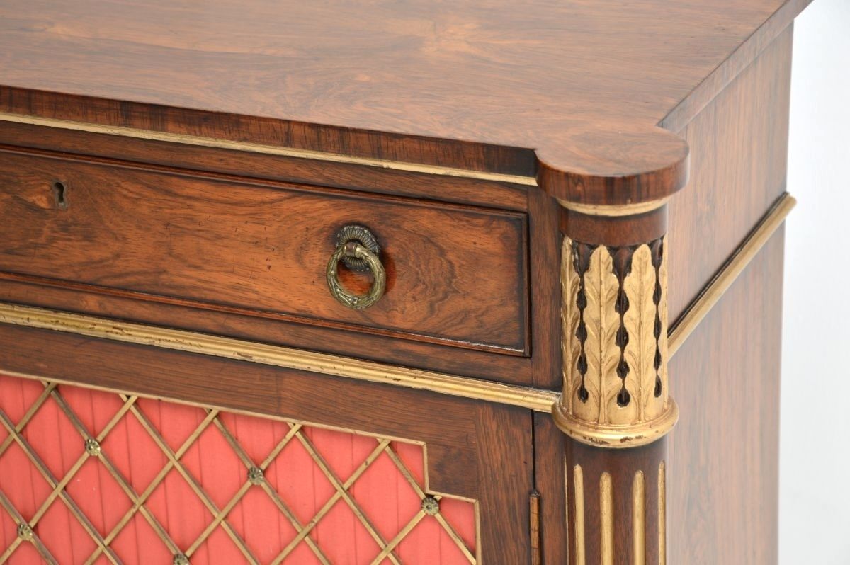 Antique Regency Style Rosewood Grill Front Sideboard photo vinterior