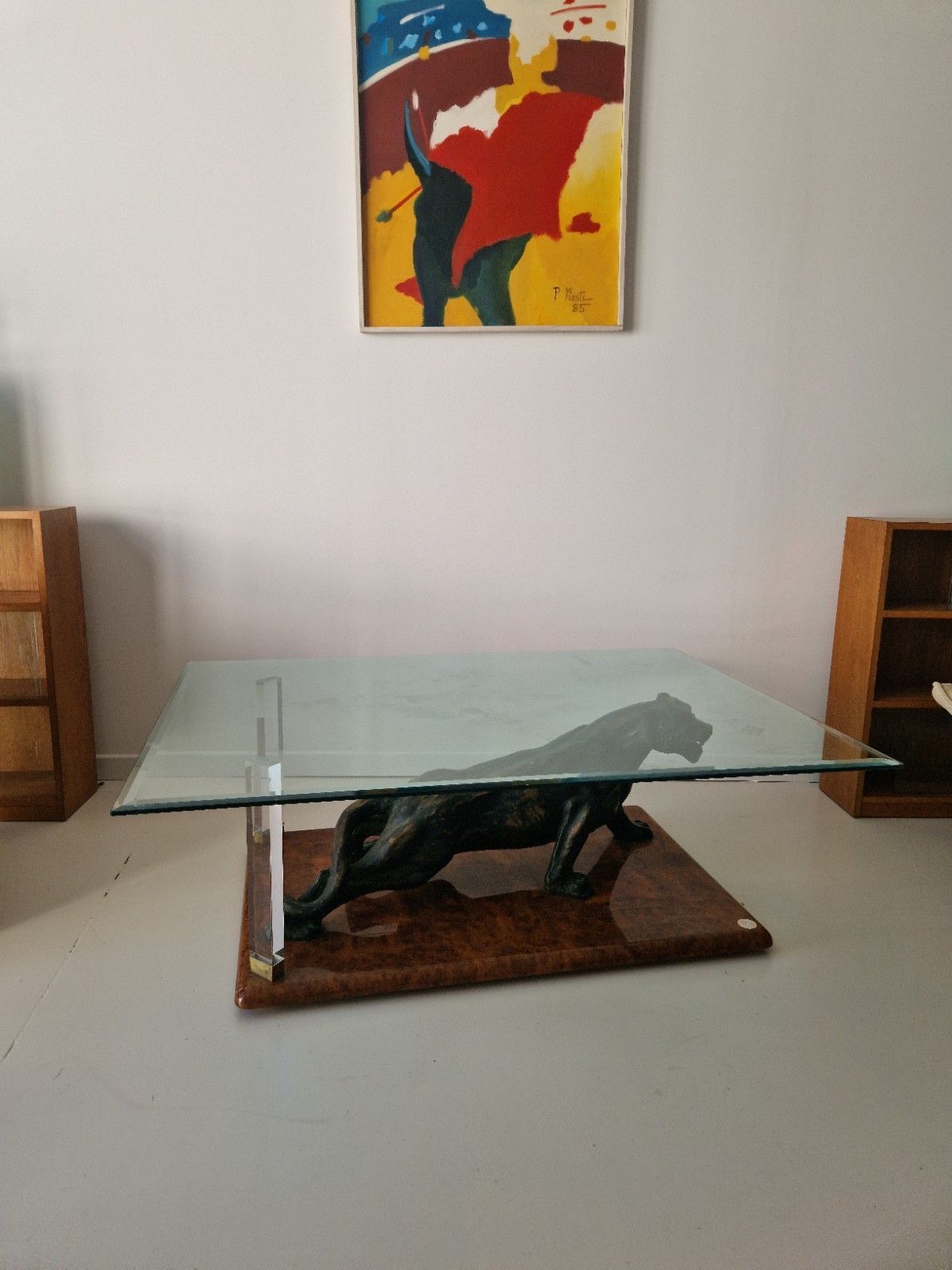 Claude Dalle For Maison Roméo Paris Panther Coffee Table 1970s French Design photo vinterior