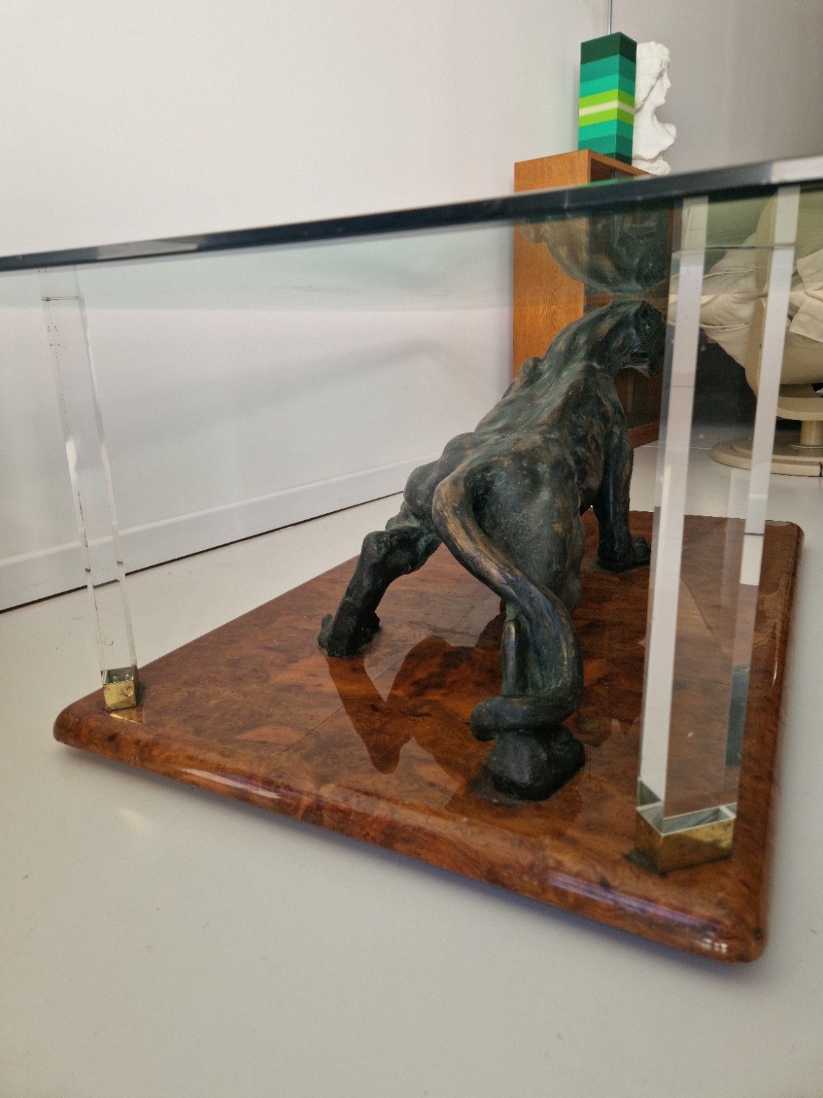 3995.0 Claude Dalle For Maison Roméo Paris Panther Coffee Table 1970s French Design photo