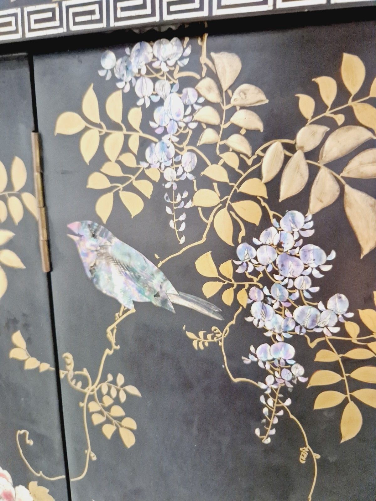 Antique Japanese Cabinet 19th Century Lacquered Mother Of Pearl 1850 photo vinterior
