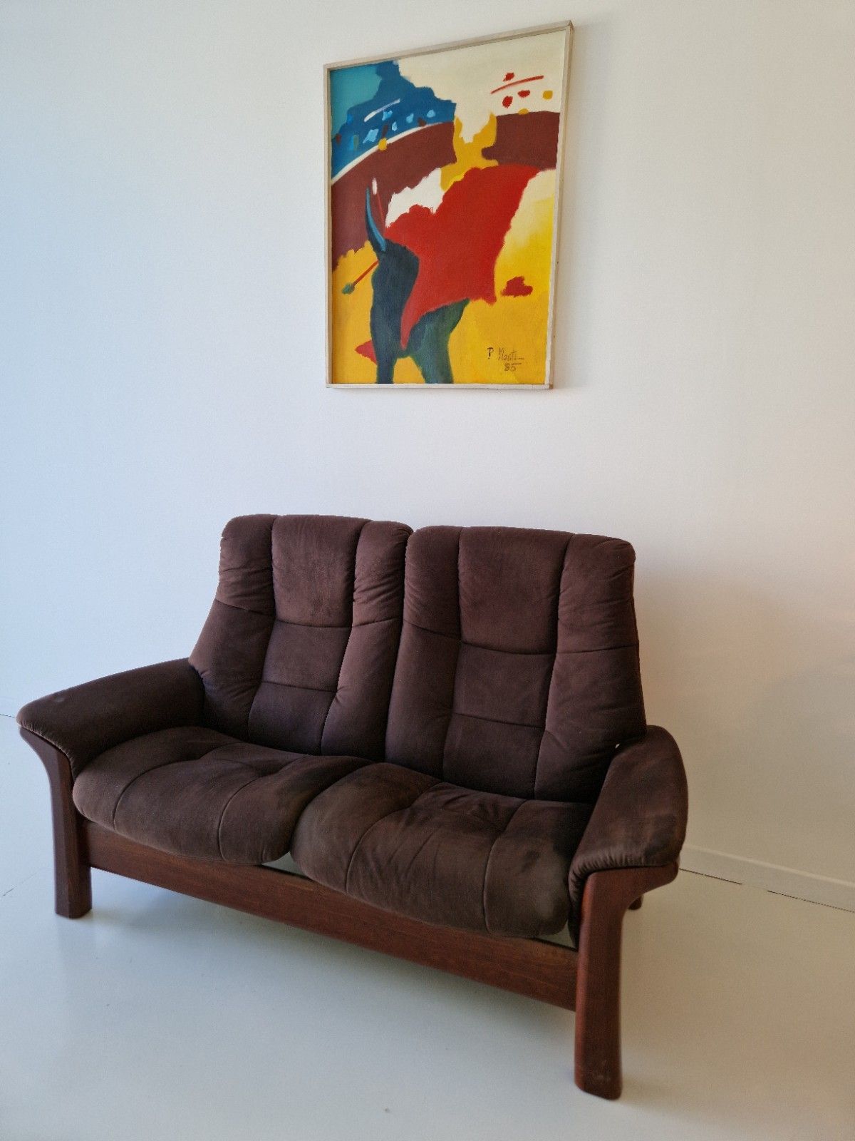 Furniture Vintage Ekornes Sofa Stressless Reclining Mid Century Norway Designer 1970s photo