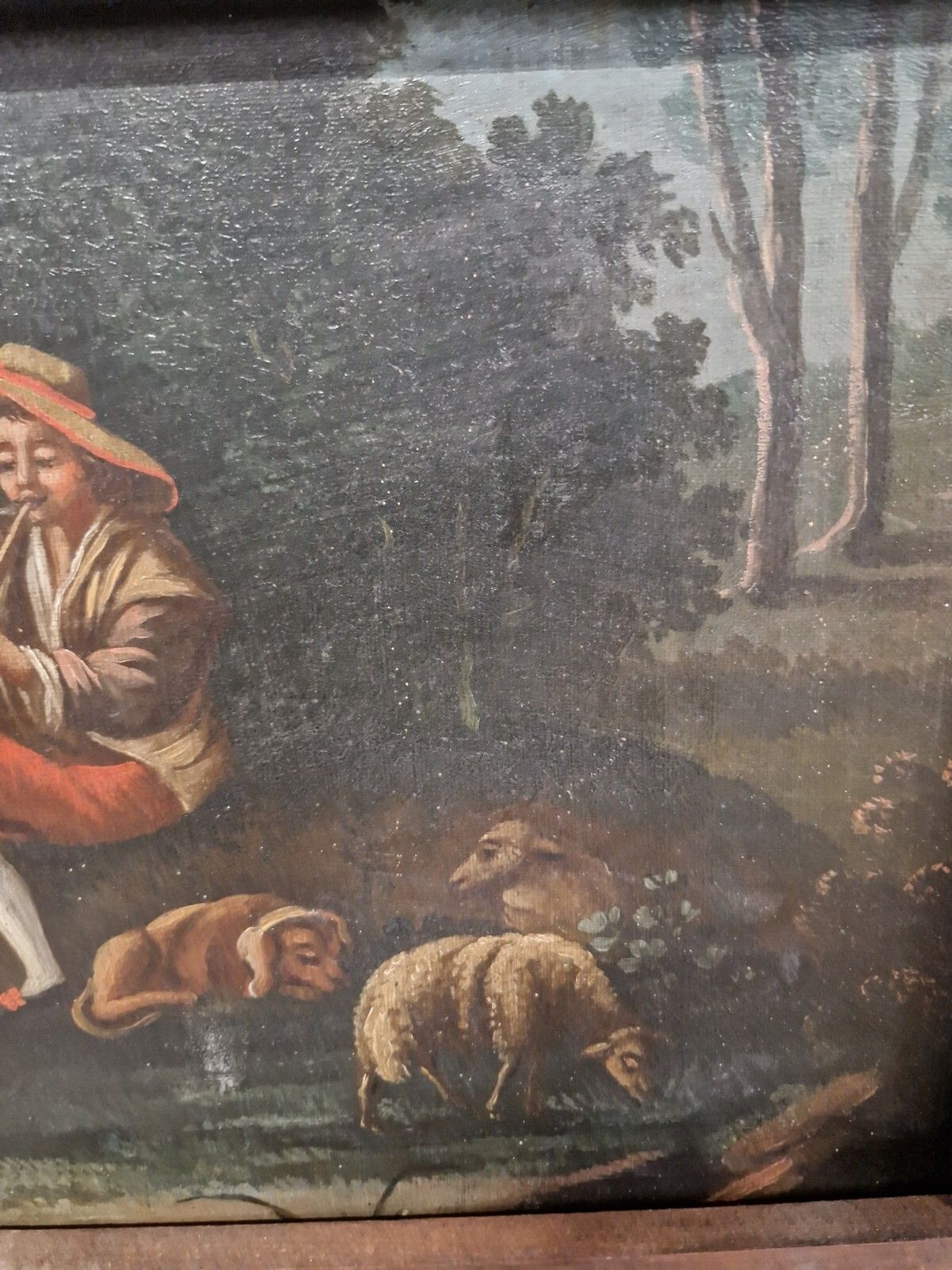 19th Century Oil Painting Rare  Double Sided photo Art