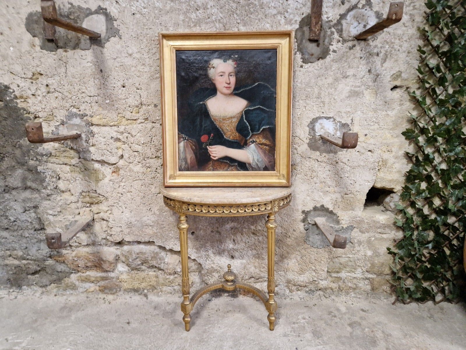 1101.0 19th Century Oil Painting Rare  Double Sided photo