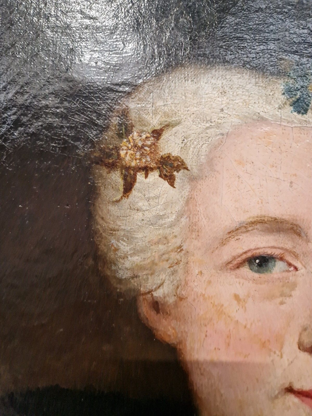 photo vinterior 19th Century Oil Painting Rare  Double Sided