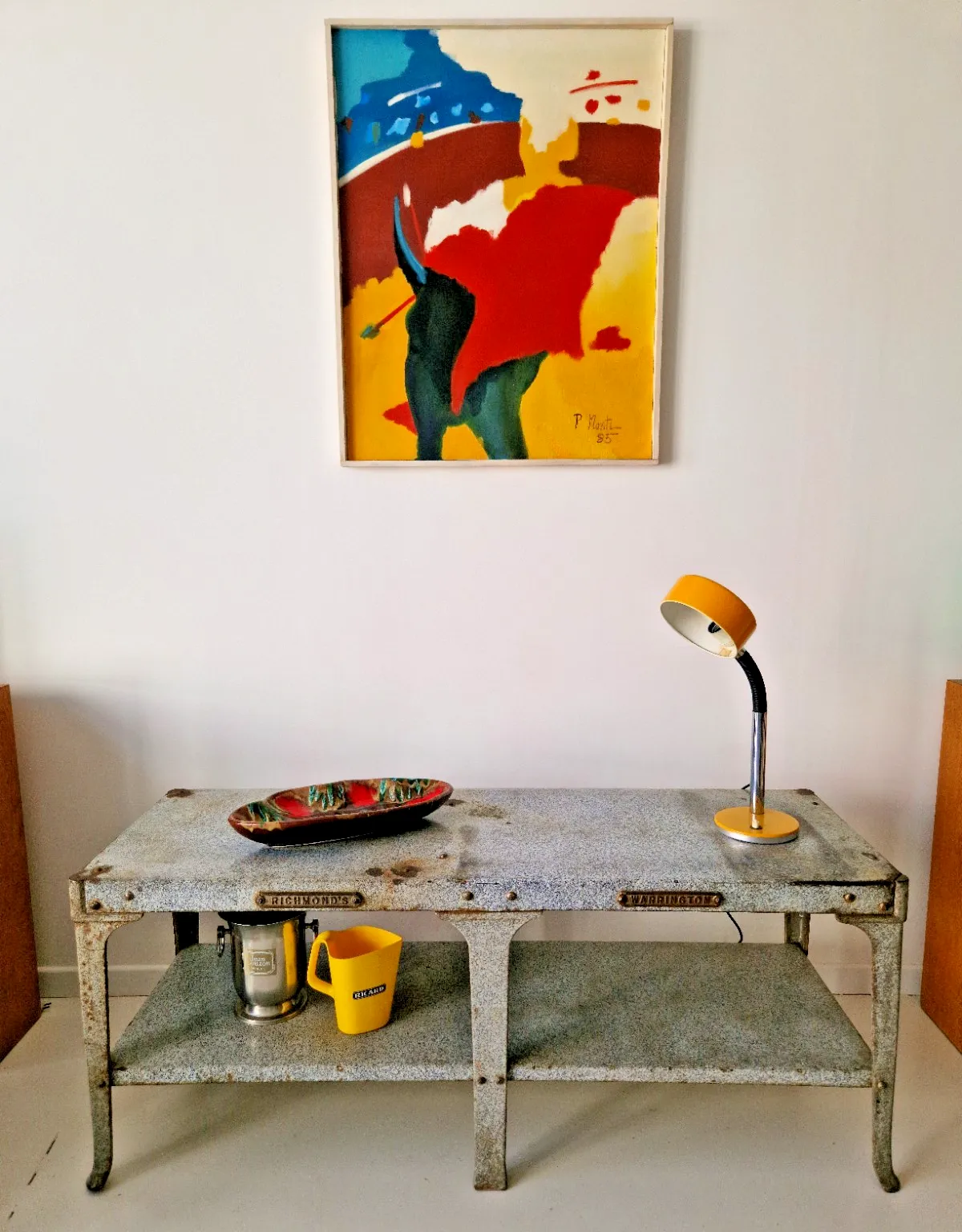 Antique Richmond’s Warrington Industrial Butcher’s Table Kitchen Island Console photo furniture