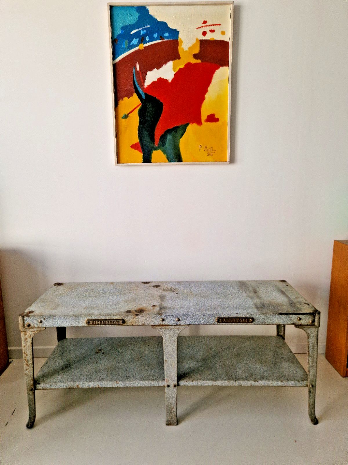 Antique Richmond’s Warrington Industrial Butcher’s Table Kitchen Island Console photo buy