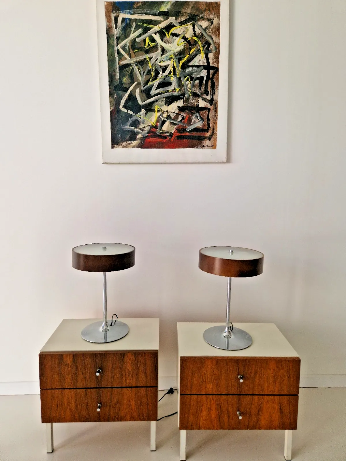 650.0 Pair Of Vintage Malibu Lamps 1970s Interior Design Retro Lighting photo