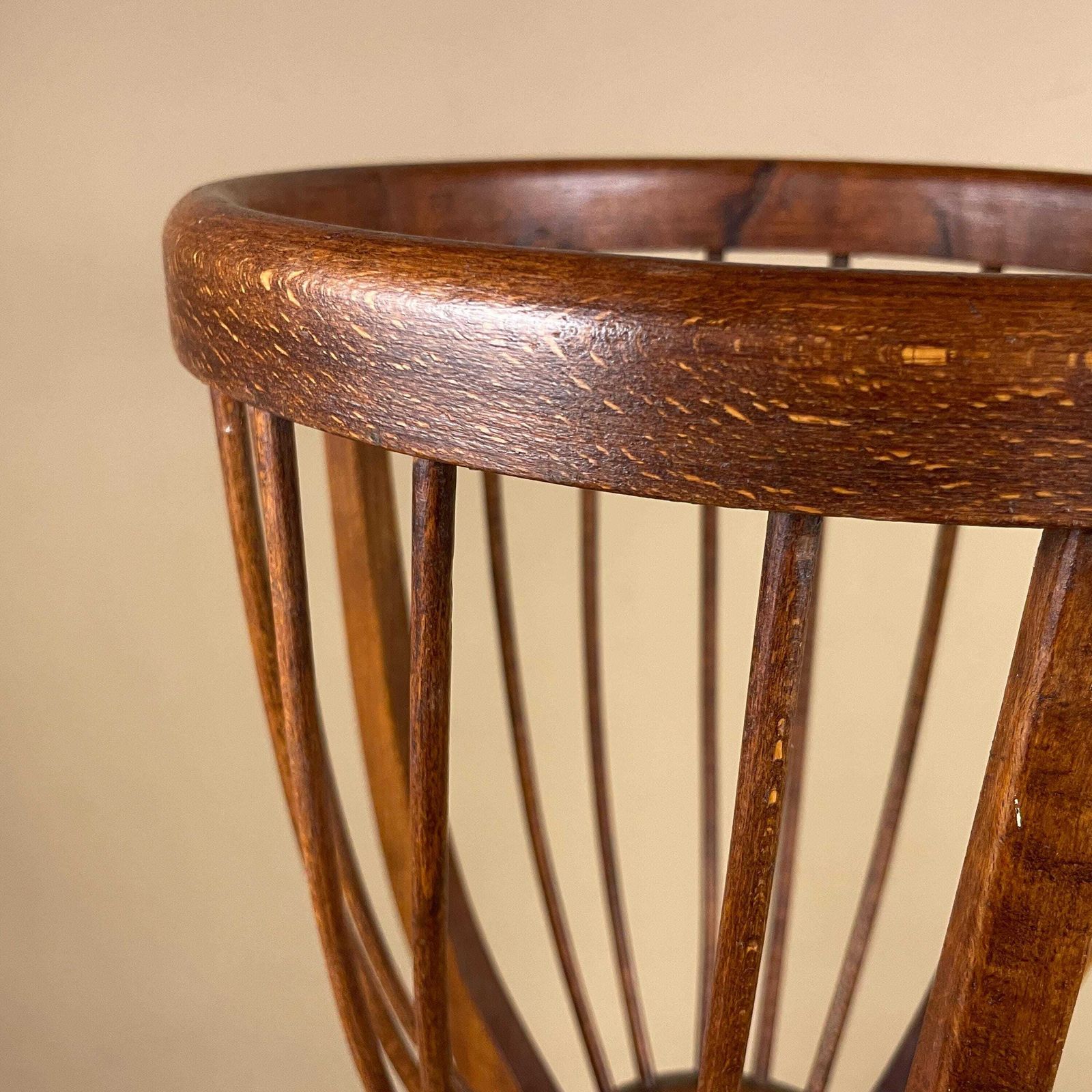 Beech Bentwood Wooden Standing Planter Plant Stand Pedestal Vintage Wood Round Circle Display Circular Table Pedestal Jardiniere Holder photo for sale
