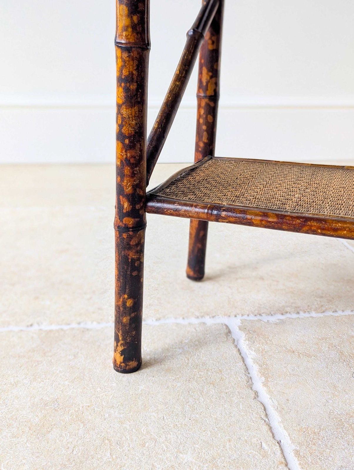 425.0 Antique Victorian Bamboo Three Tier Occasional Table C.1890 photo