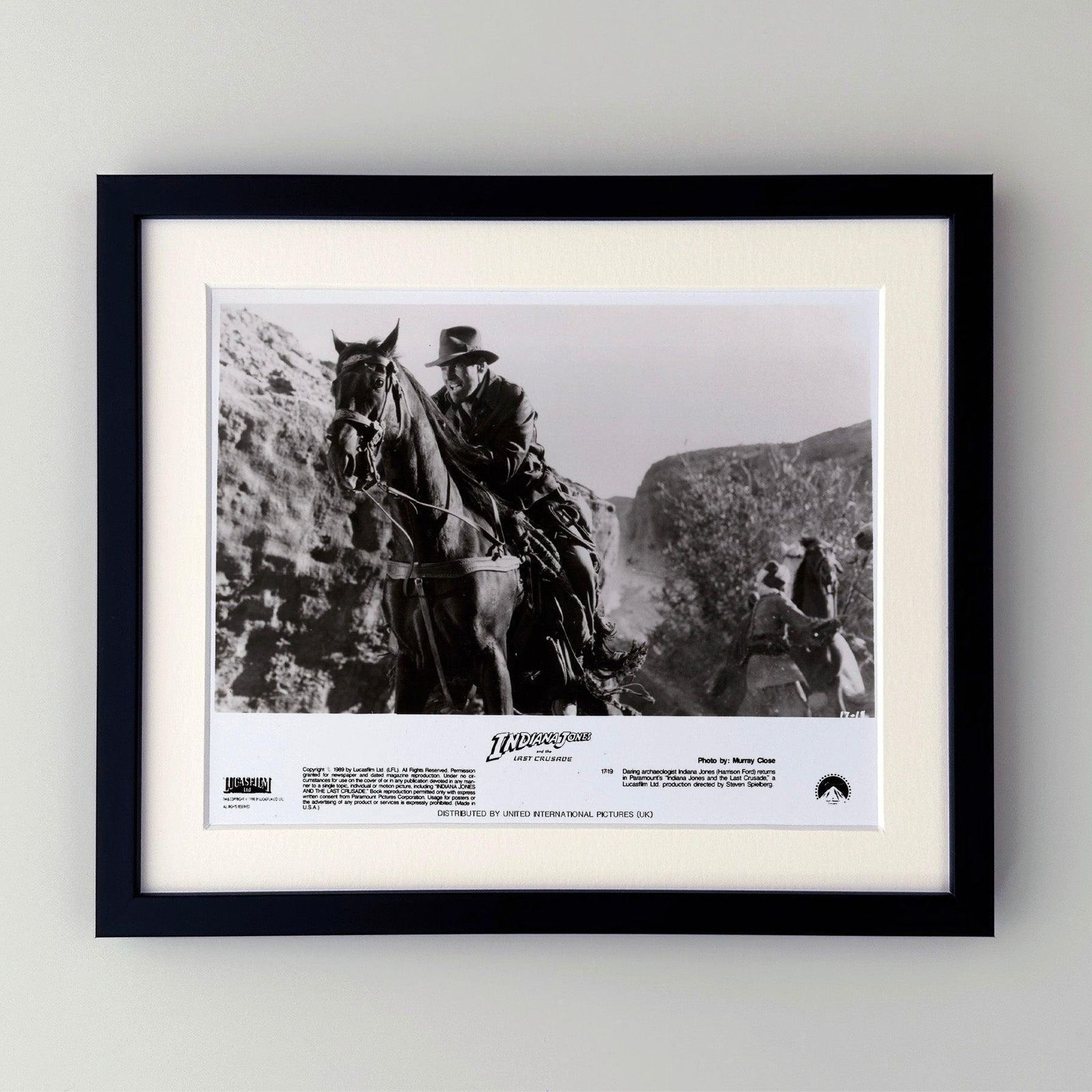 Photo de presse originale encadrée, Indiana Jones and the Last Crusade, 1989 photo furniture