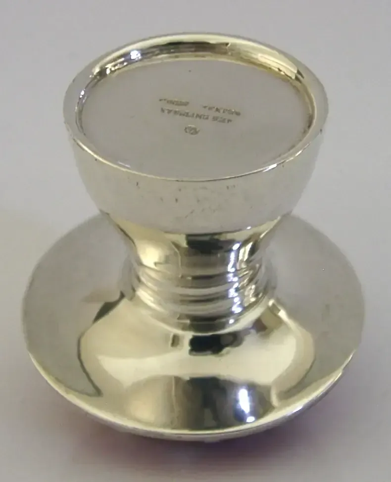 Poivrière en argent massif sterling et émail, forme champignon, vers 1980, Mexique photo vintage