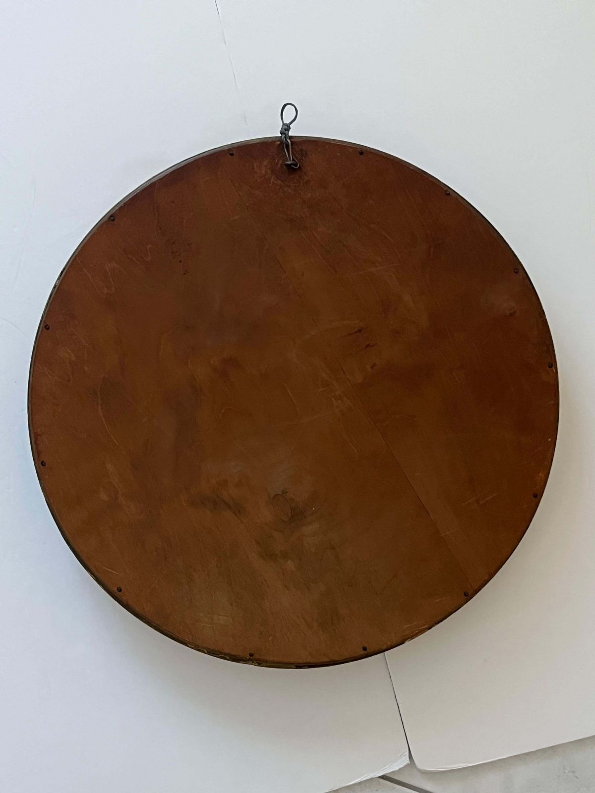 photo vinterior Round Convex Wall Mirror Ribbon And Ball Detail Regency Style 18.4 Inch, Ca 1925