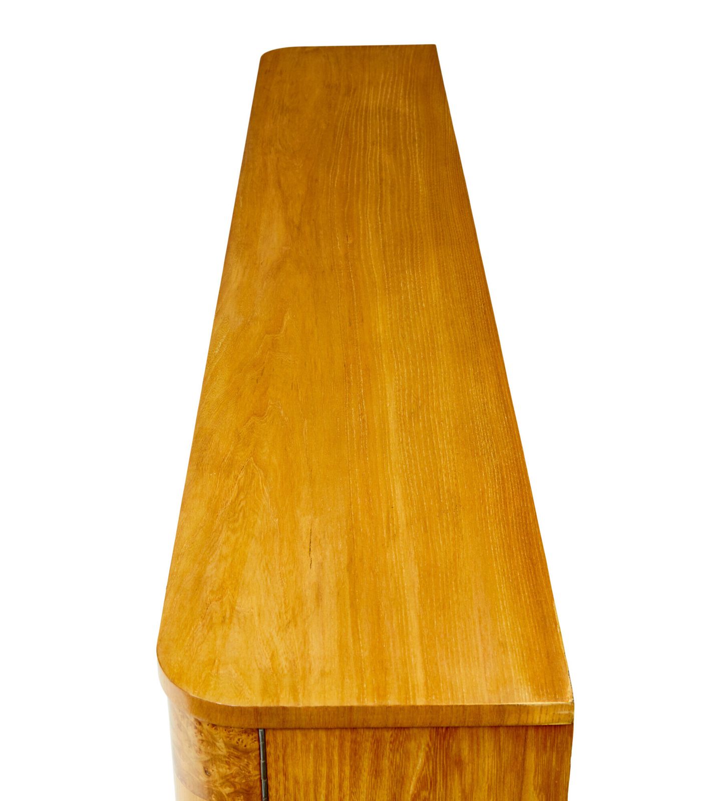 photo furniture Scandinavian Mid Century Elm And Burr Low Open Bookcase