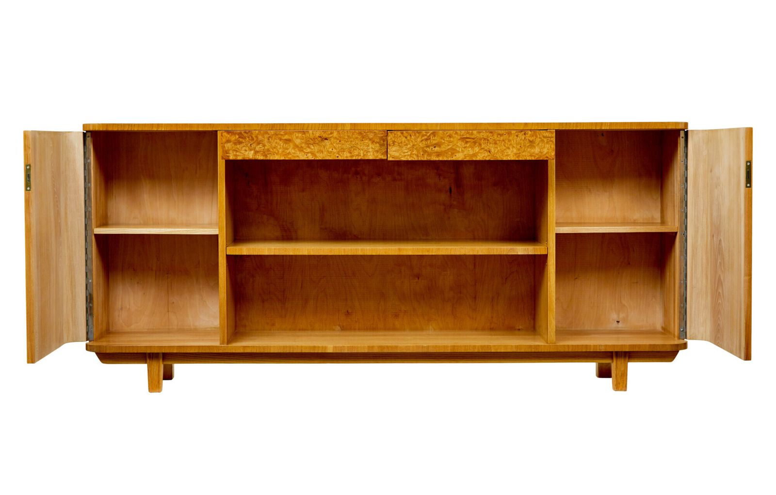 photo for sale Scandinavian Mid Century Elm And Burr Low Open Bookcase