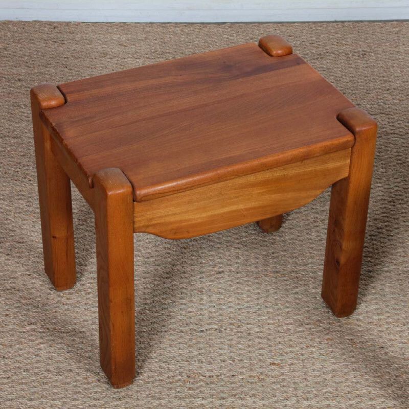 Pair Of Solid Elm Bedside Tables Dating From The 1980s photo for sale