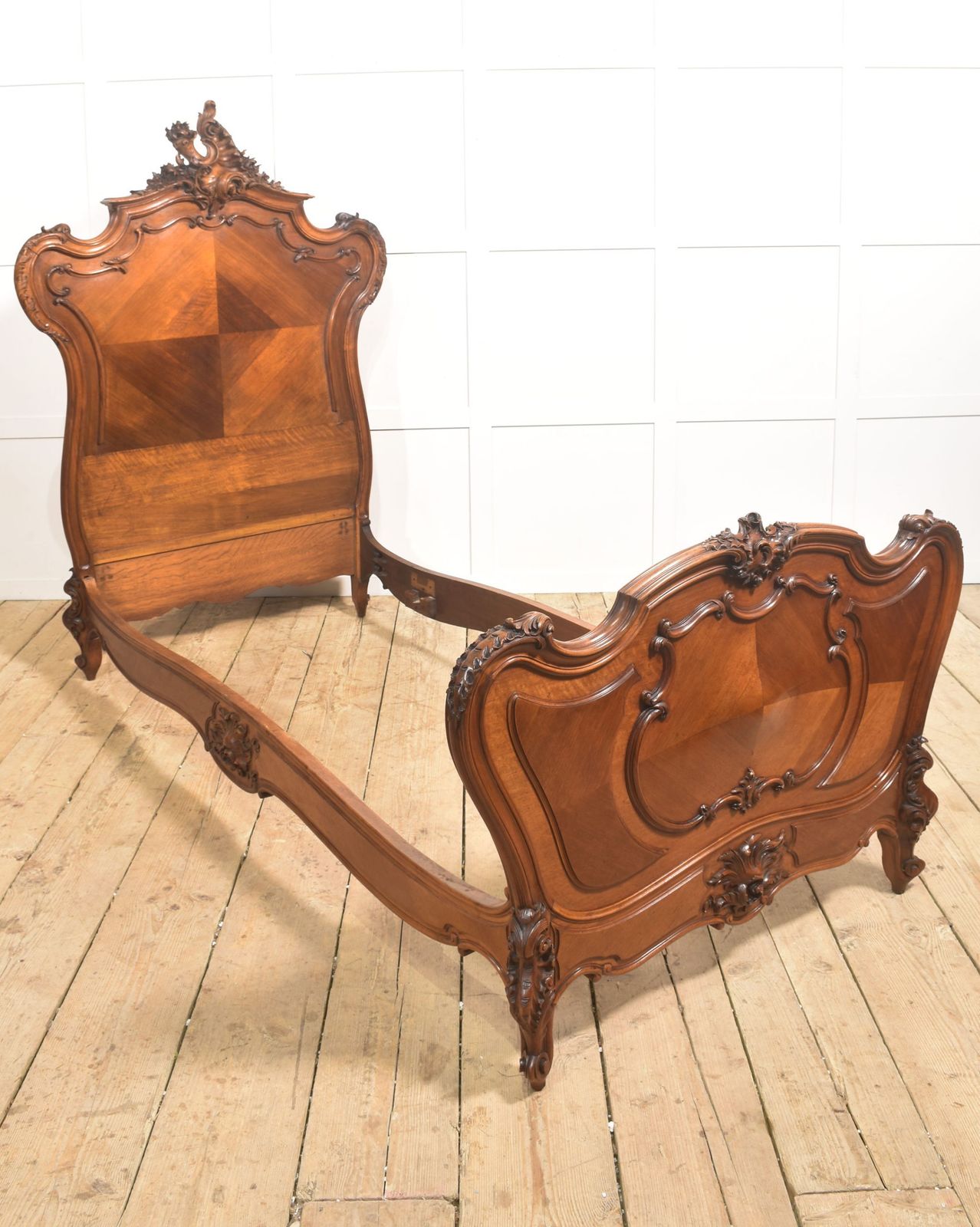 Pair Of Carved Walnut Single Beds photo buy