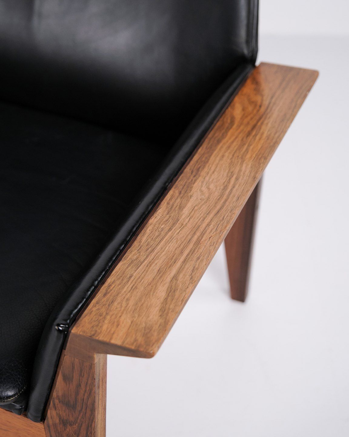 Three Seater Sofa Model "Senior" In Rio Rosewood And Original Black Leather By Steen østergaard For Jason Møbler, 1960s photo 5440.0