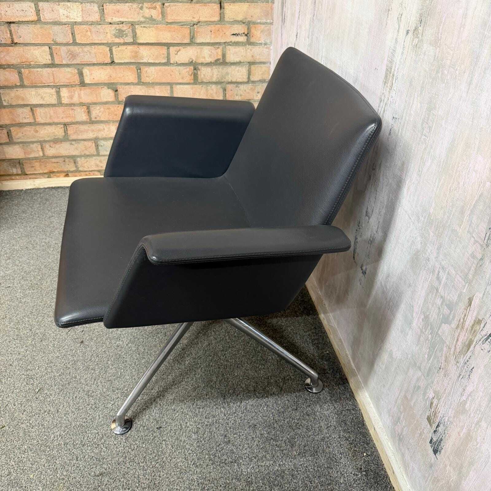 Brunner Model 6684 Office Conference Dining Chair Dark Grey On Chrome Star Base photo for sale