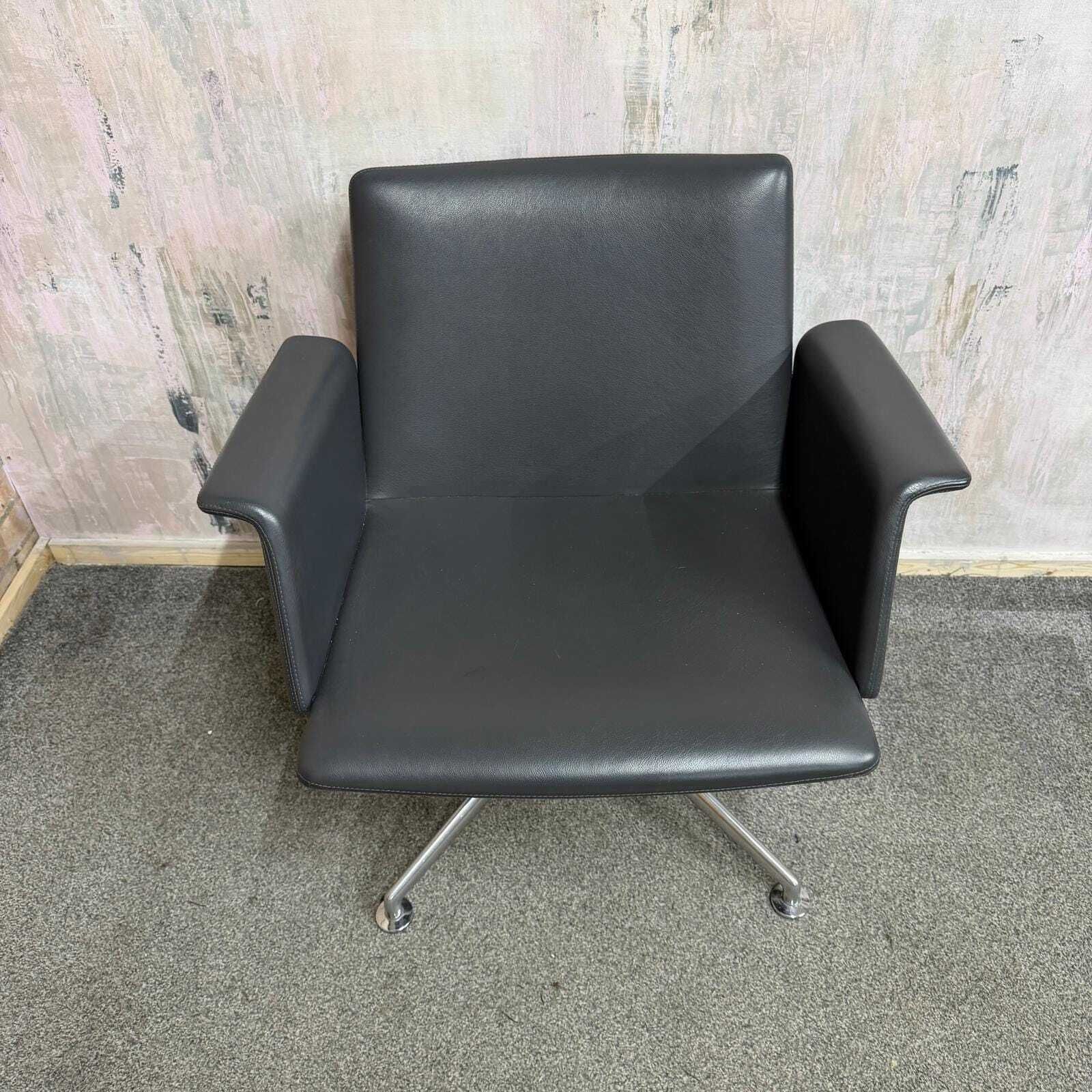 Brunner Model 6684 Office Conference Dining Chair Dark Grey On Chrome Star Base photo 114.0