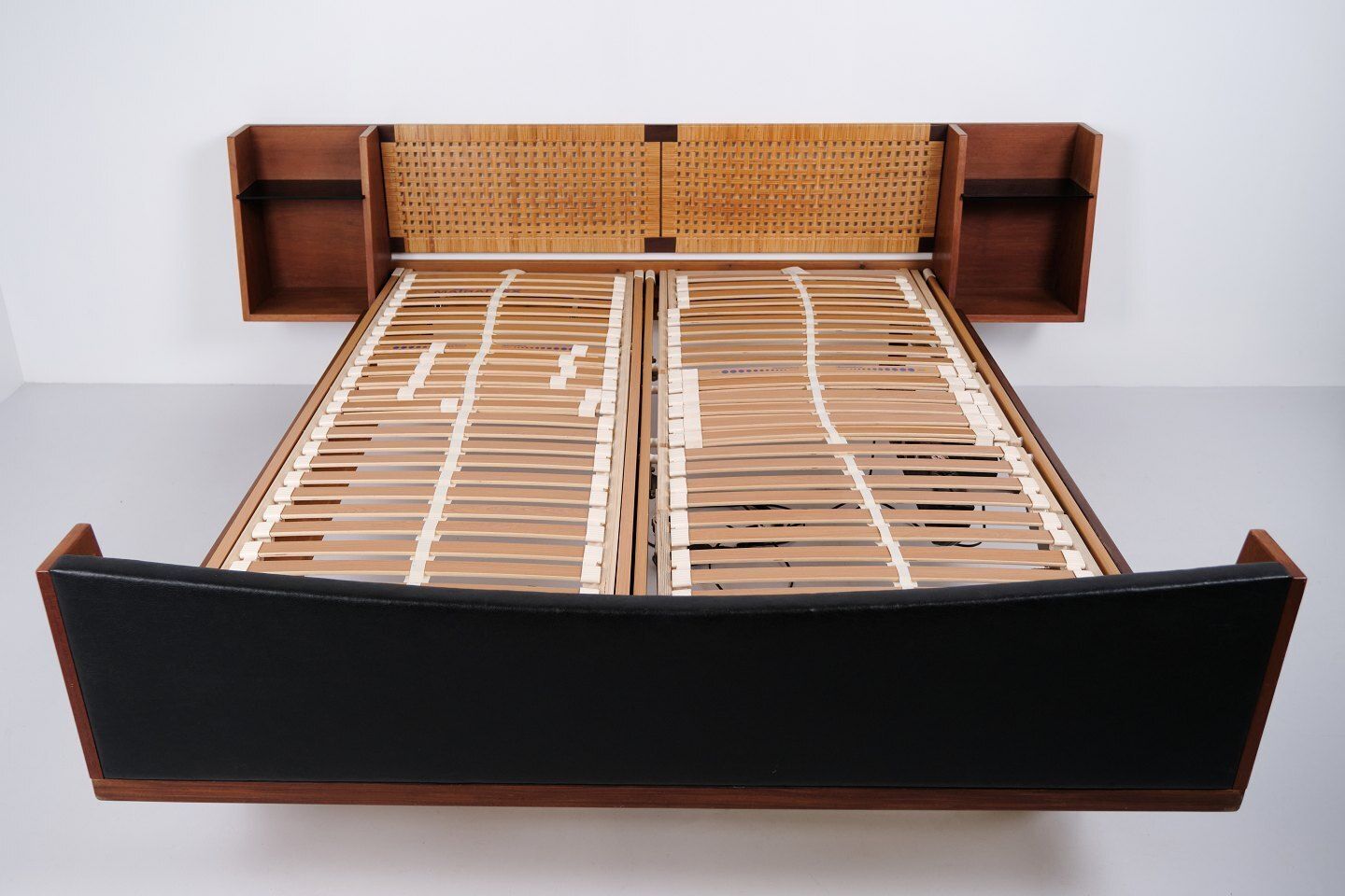 Hans J. Wegner Double Bed Model Ge 701 In Teak With Cane Weaving For Getama, 1950s photo for sale
