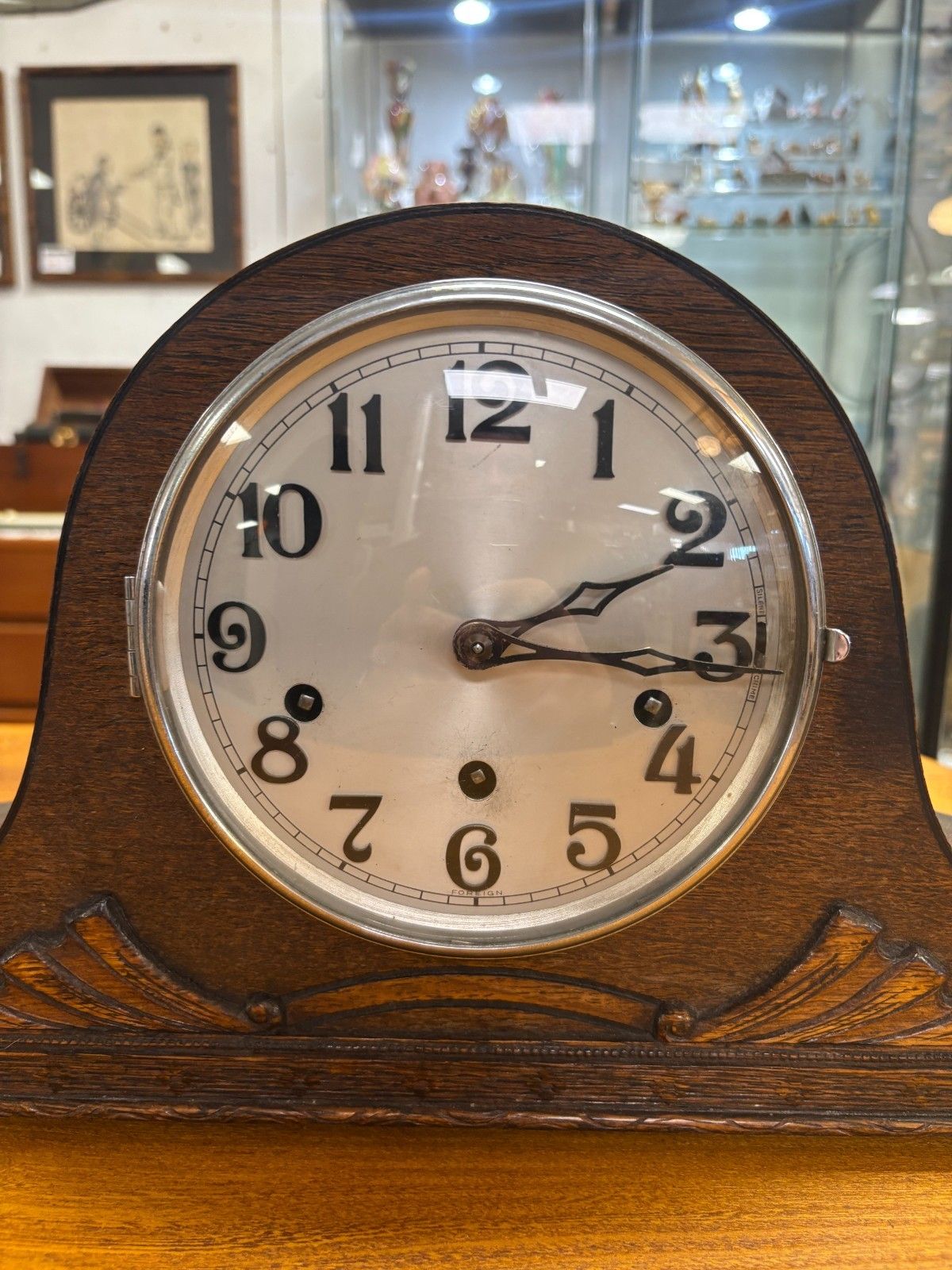 1940's Vintage Westminster Chiming Nelson Hat Shaped Wooden Mantel Clock W/O photo for sale