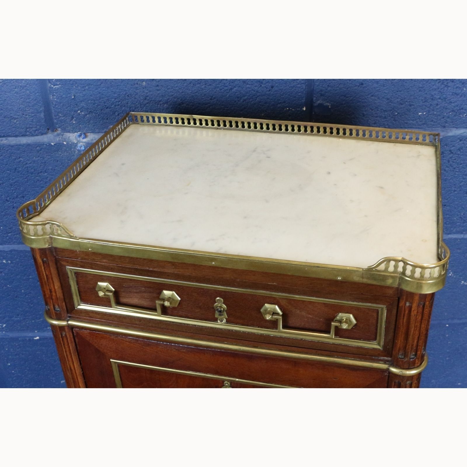 An Antique French Empire Mahogany & Brass Bound Escritoire Or Fitted Desk photo Furniture