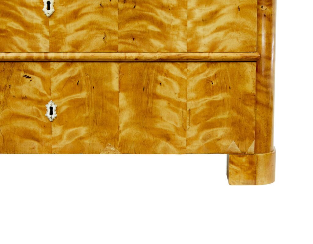 19th Century Swedish Tiger Birch Chest Of Drawers photo Furniture