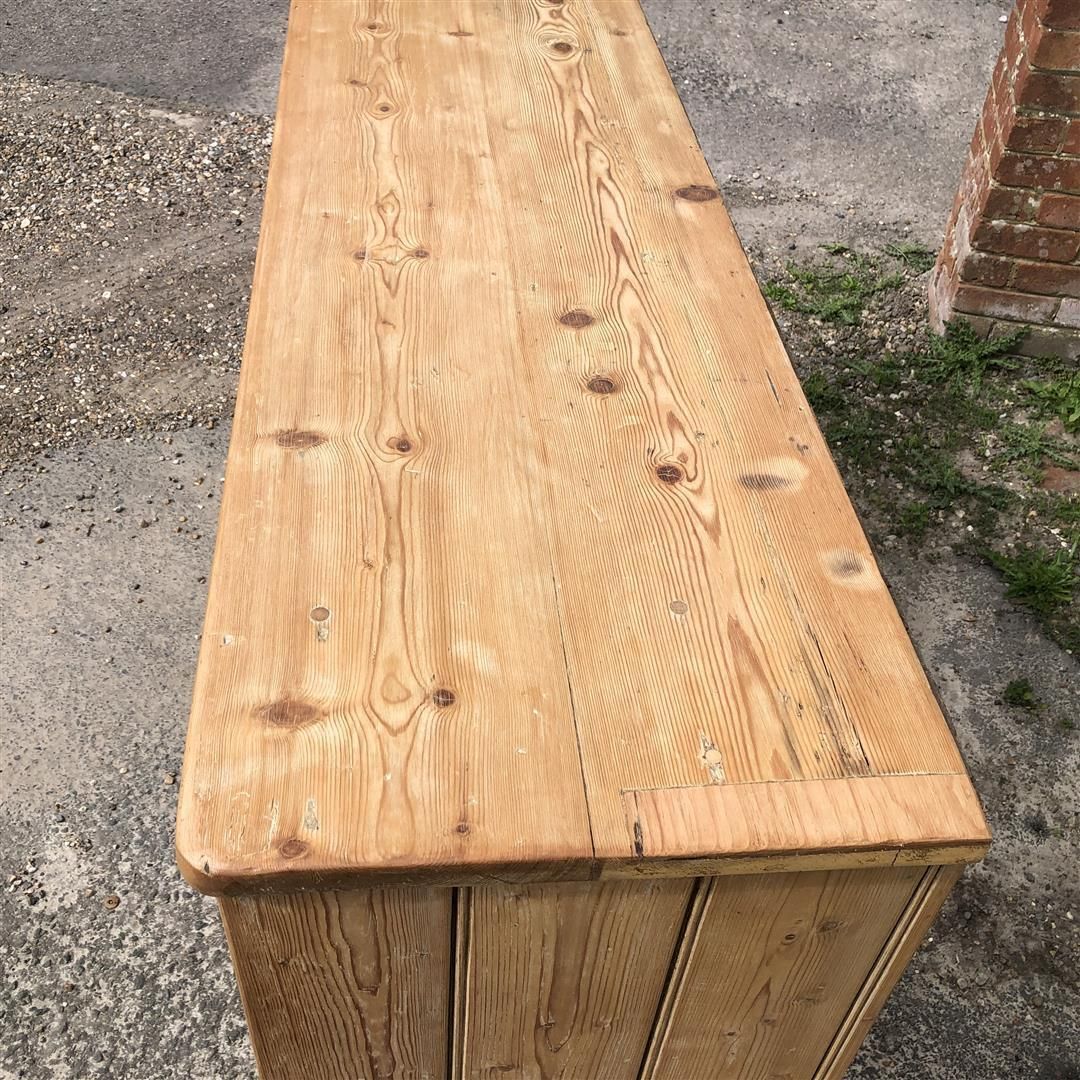 photo for sale Antique Pine Pot Board Kitchen Dresser Base With Drawers Above 1900s