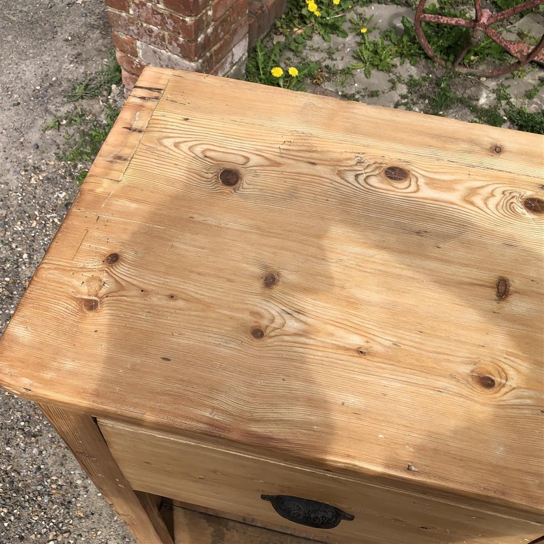 Furniture Antique Pine Pot Board Kitchen Dresser Base With Drawers Above 1900s photo