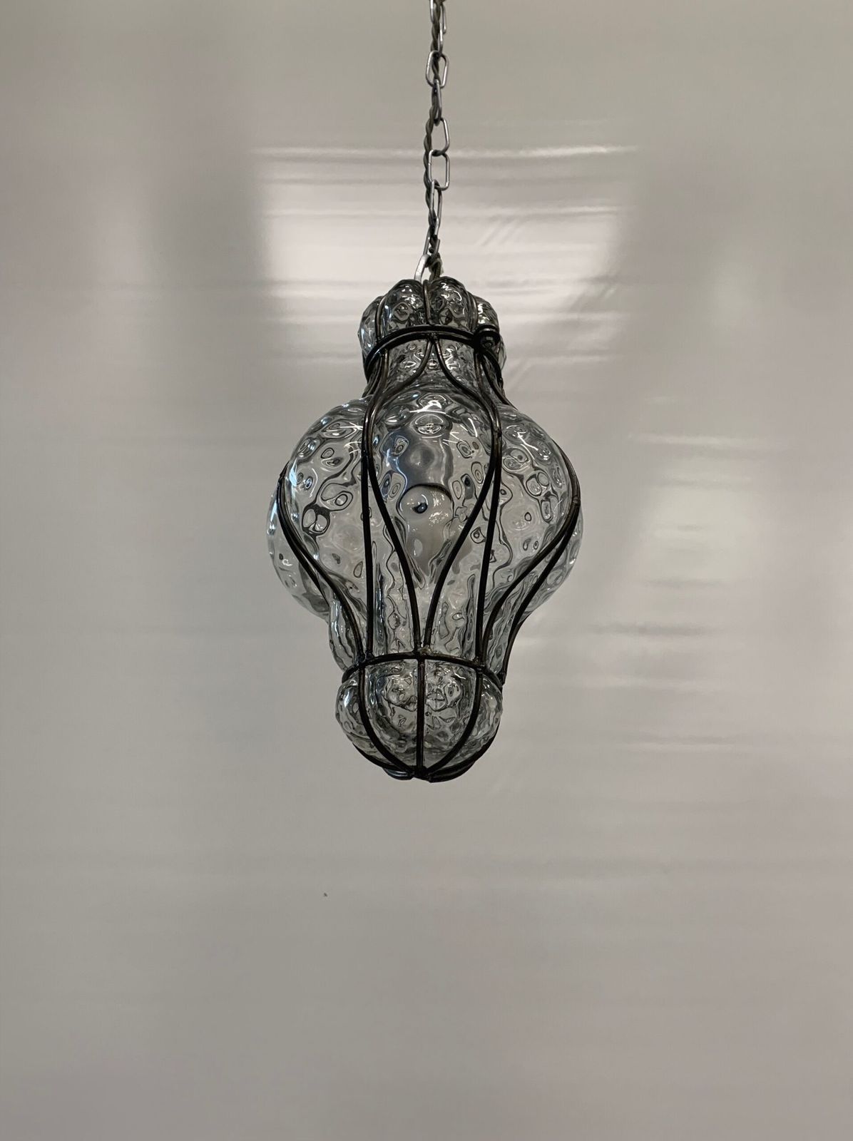 Murano Lantern Chandelier Made In Italy 1970. photo Lighting