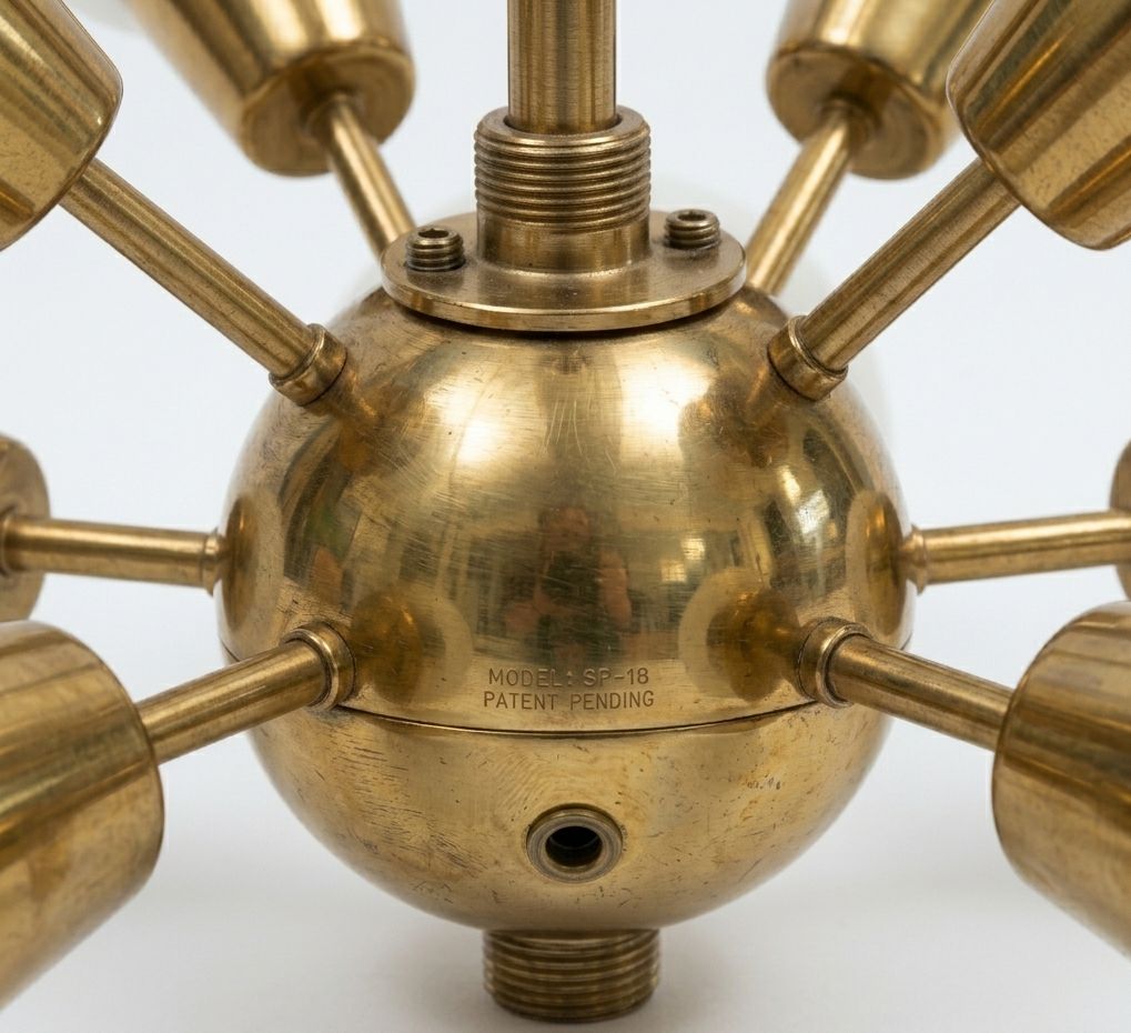 Sputnik Chandelier Mid Century Glass Kamenický šenov 1960s. photo vinterior
