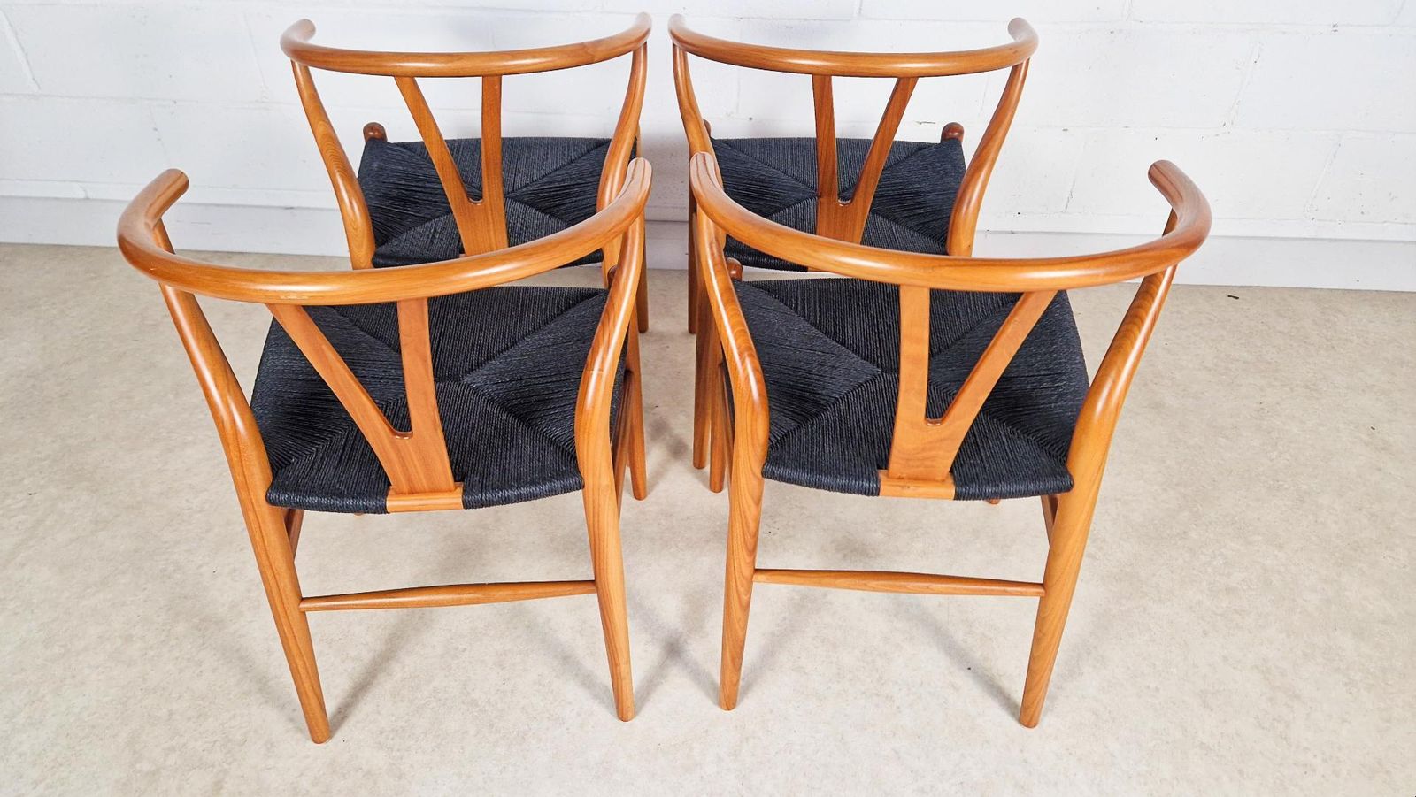 Set Of 4 Hans Wegner For Carl Hansen & Søn Model Ch 24 Wishbone Danish Dining Chairs Pg112 photo vinterior