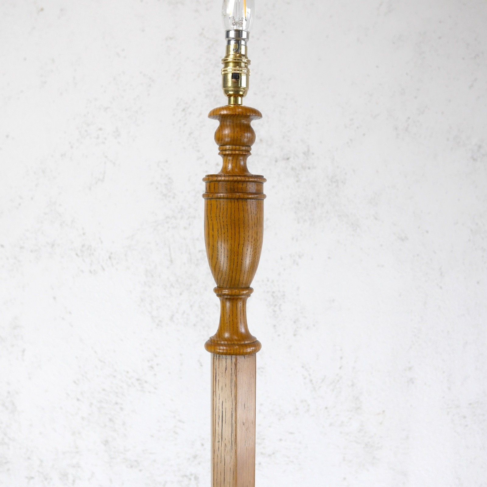 Tall Antique Wooden Warm Elm Standard Floor Lamp Light Heals Style Deco #103142 photo 335.0