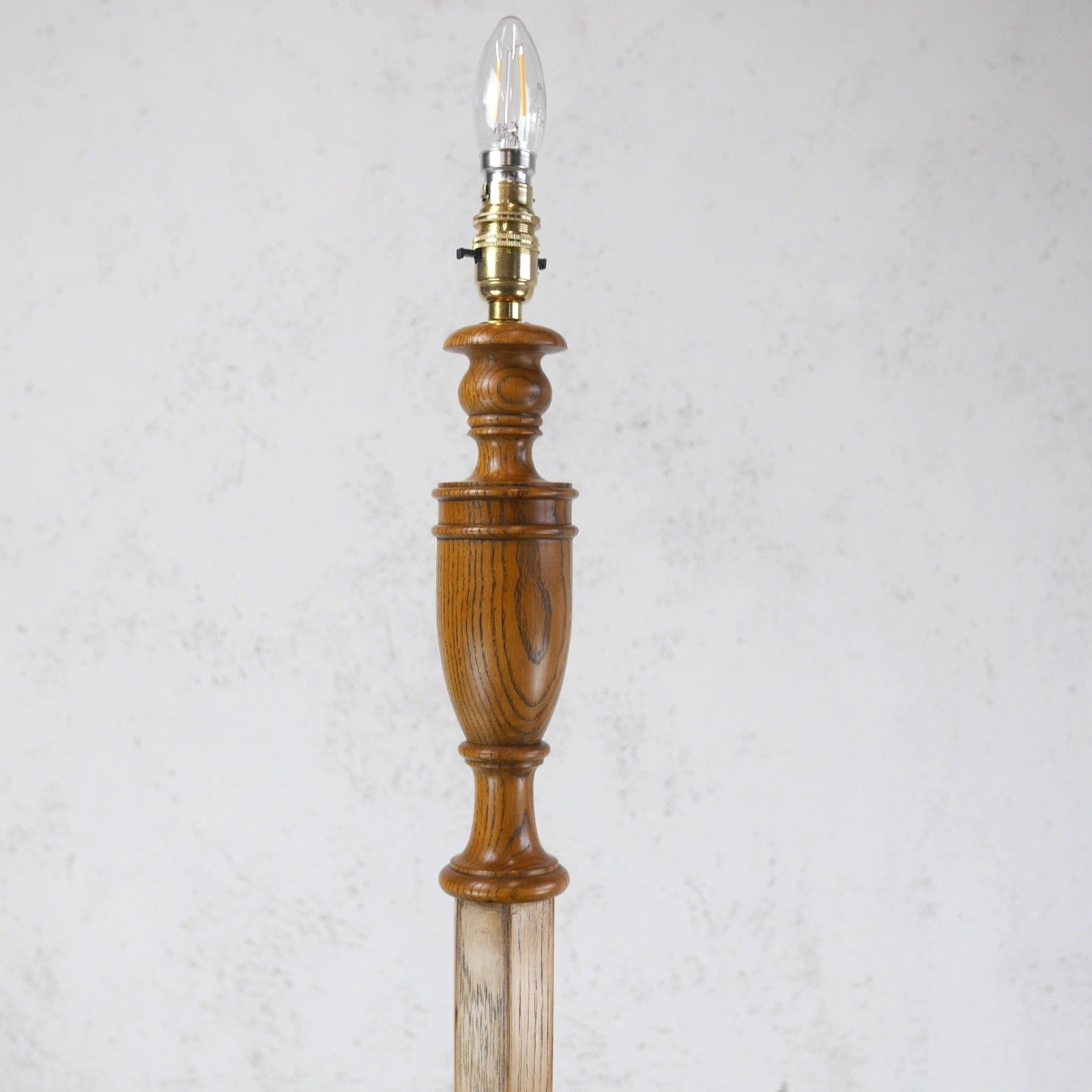 Tall Antique Wooden Warm Elm Standard Floor Lamp Light Heals Style Deco #103142 photo buy