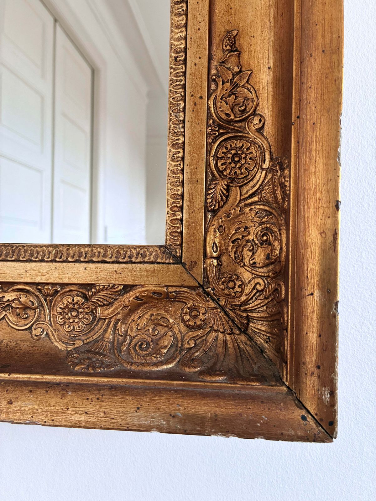 Large Antique Napoleon III Giltwood French Wall Mirror, 19th Century photo furniture