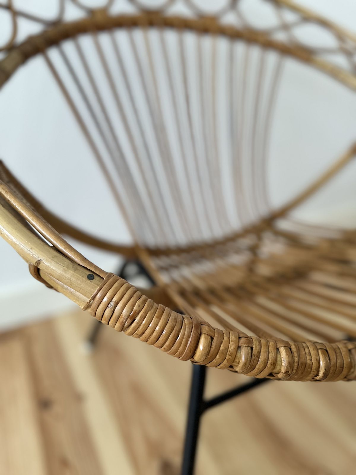 photo for sale Mid Century Bamboo Metal Chair Rohe Noordwolde