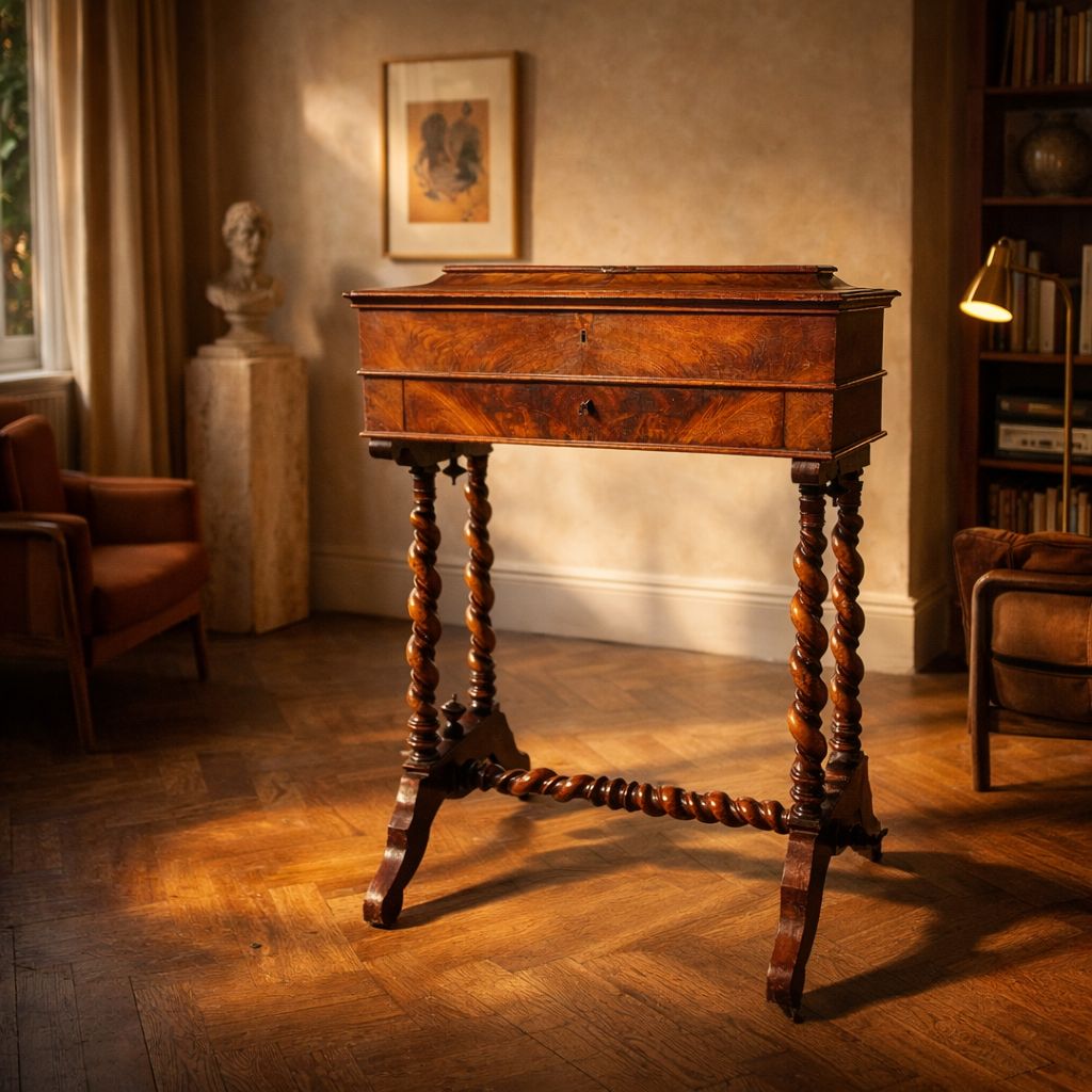 Antieke Houten Naaitafel Met Lade photo furniture