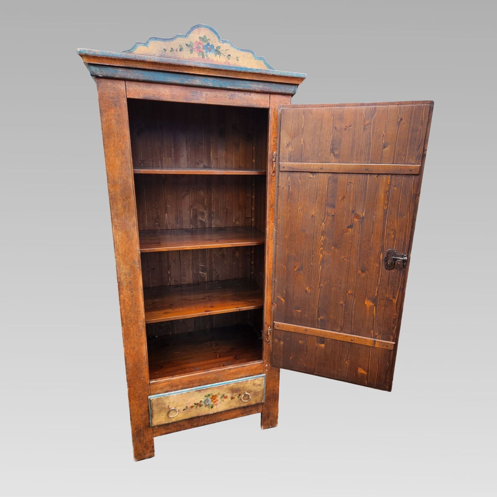 Fabulous Antique / Vintage Italian Polychrome Painted Wardrobe Or Bedroom Storage Cupboard photo Furniture