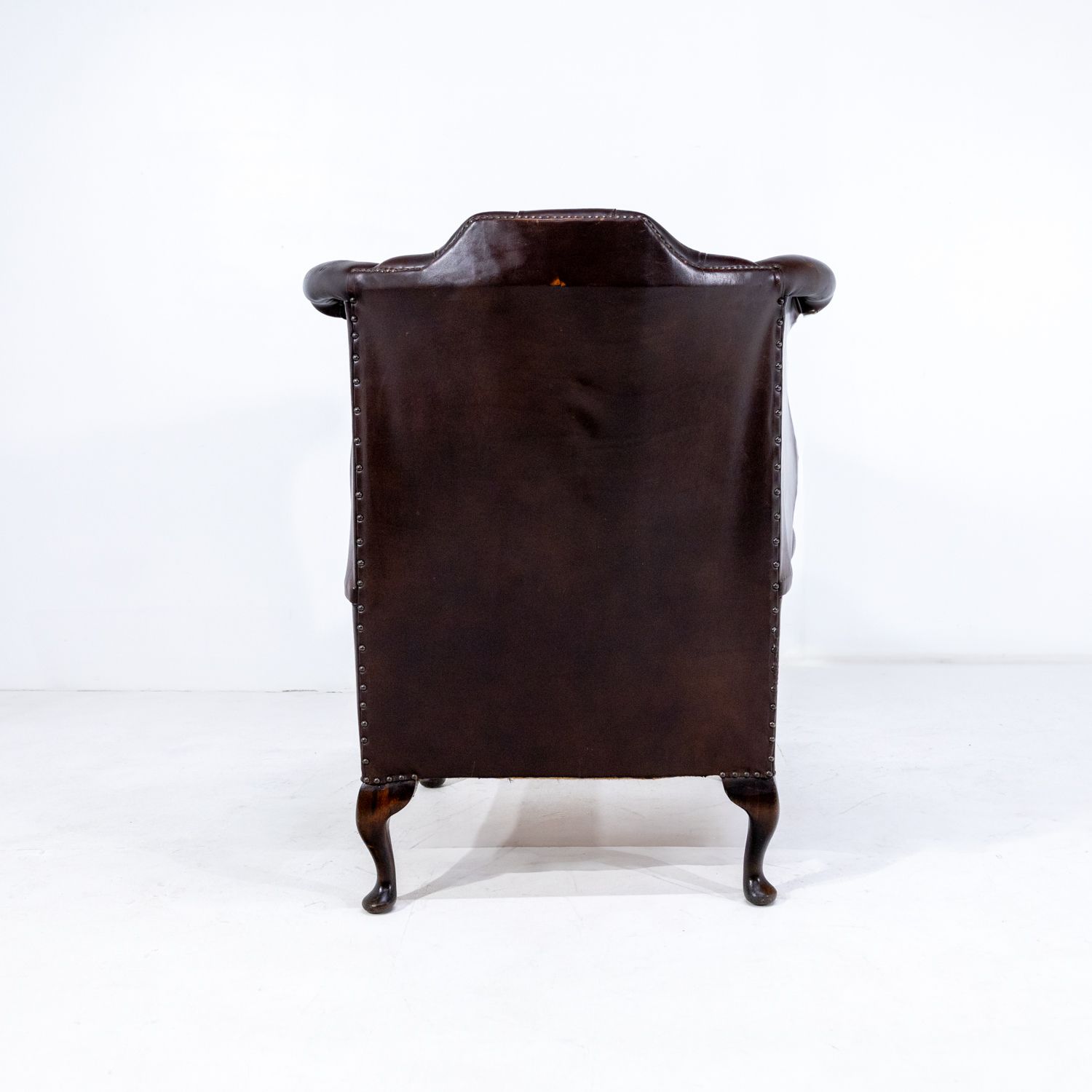 Brown Leather Queen Anne Chair Rwi 9957 photo Furniture