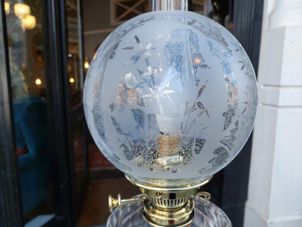 Victorian Brass Oil Lamp By Hinks Of Birmingham photo for sale