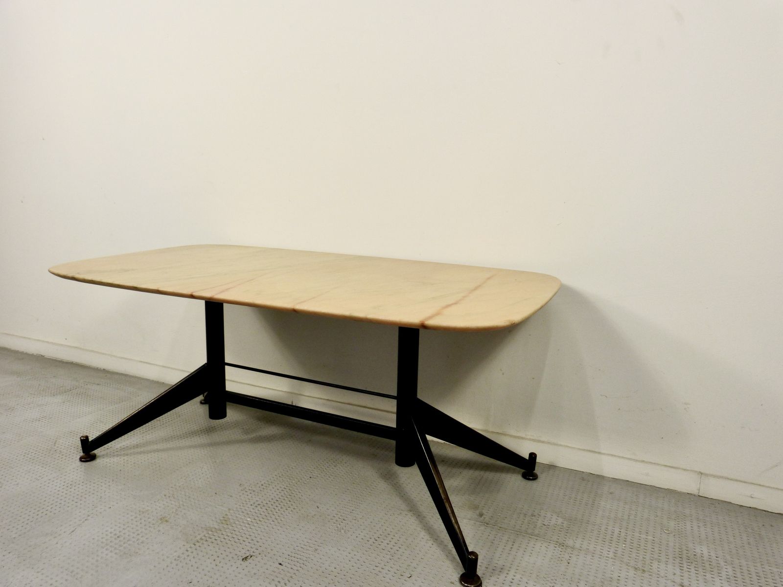 Midcentury Italian Steel And Marble Coffee Table. photo Furniture