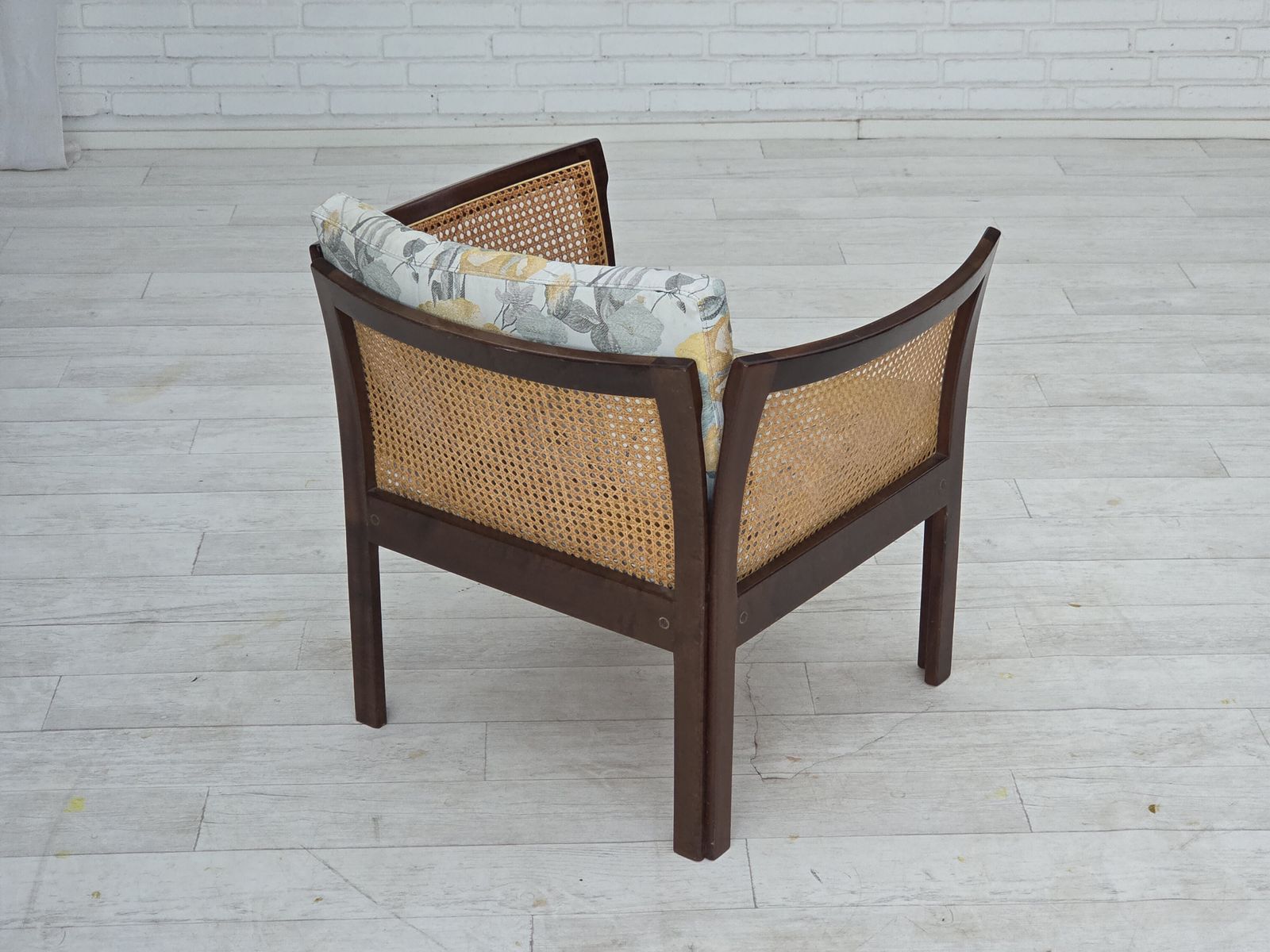 1050.0 1970s, Danish Design By Illum Wikkelsø, Armchair Model "Plexus", Teak Wood, Furniture Mesh. photo