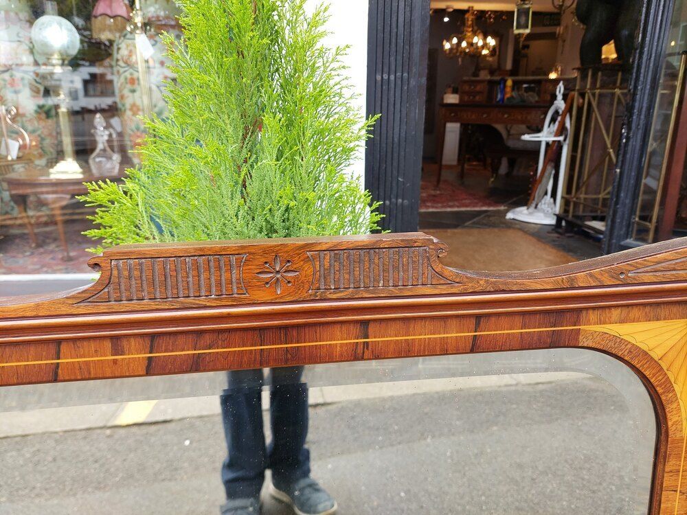 Edwardian Rosewood & Marquetry Over Mantel Mirror photo furniture