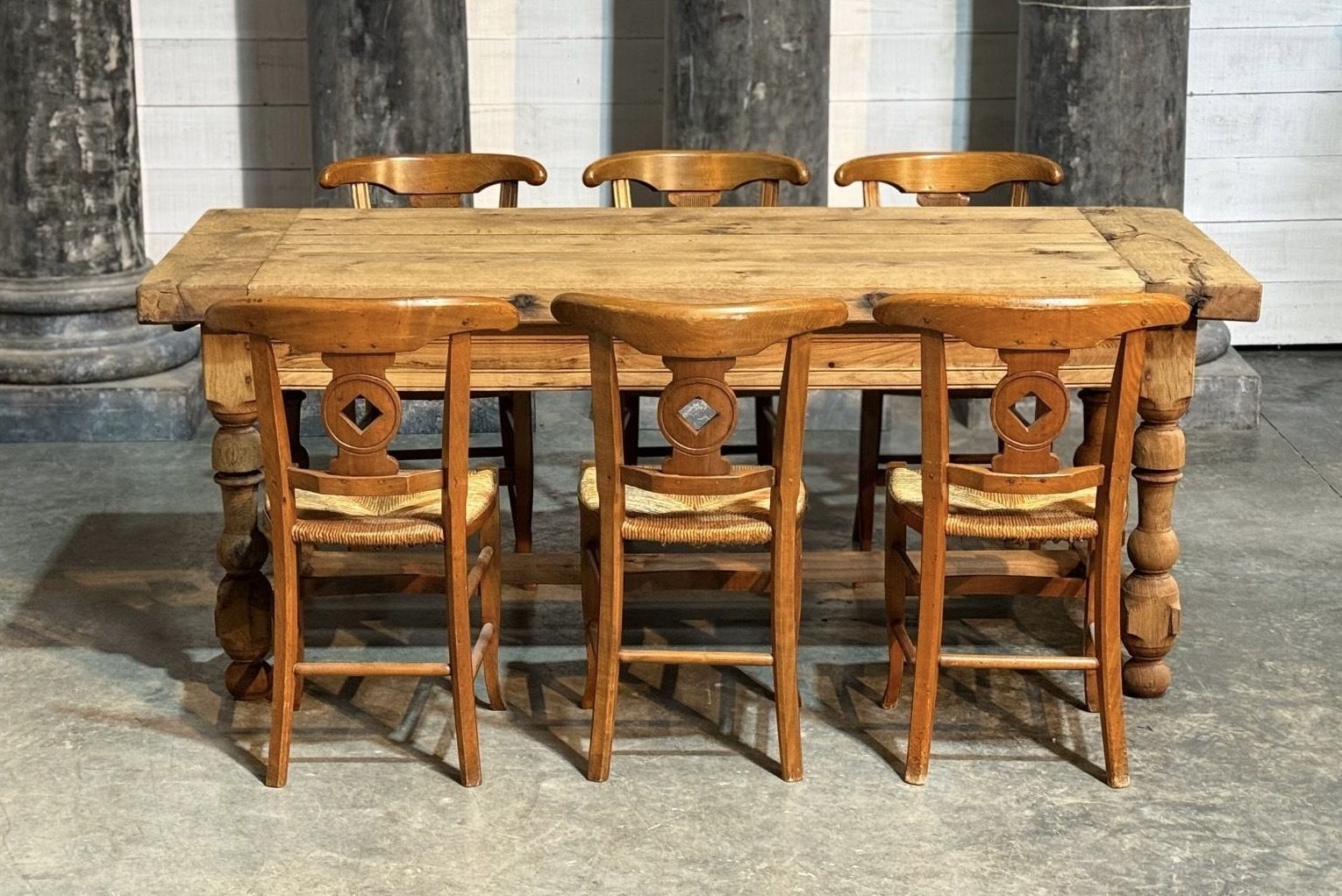 Characterful French Farmhouse Kitchen Dining Table photo for sale