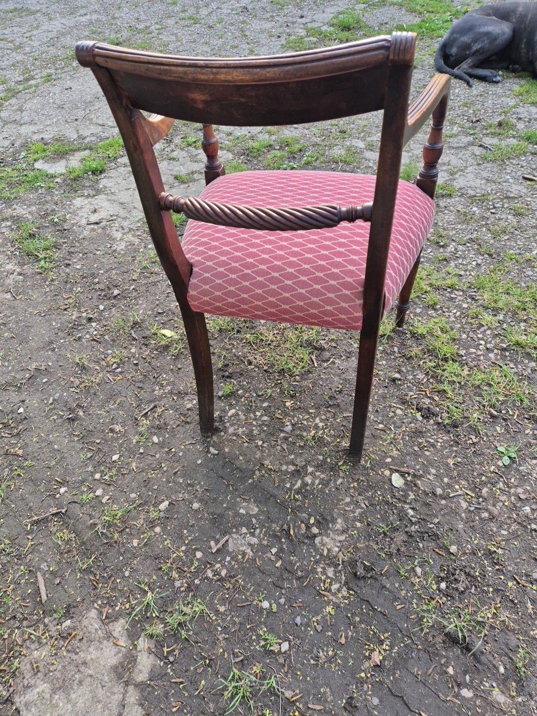 photo for sale Oak Elbow Chair With Rope Twist Back, Regency, Open Arm Chair