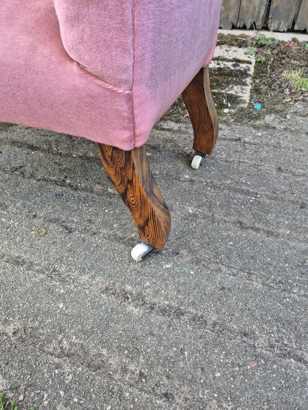 Pink Velvet 19th Century Prayer, Nursing, Bedroom Chair photo vintage