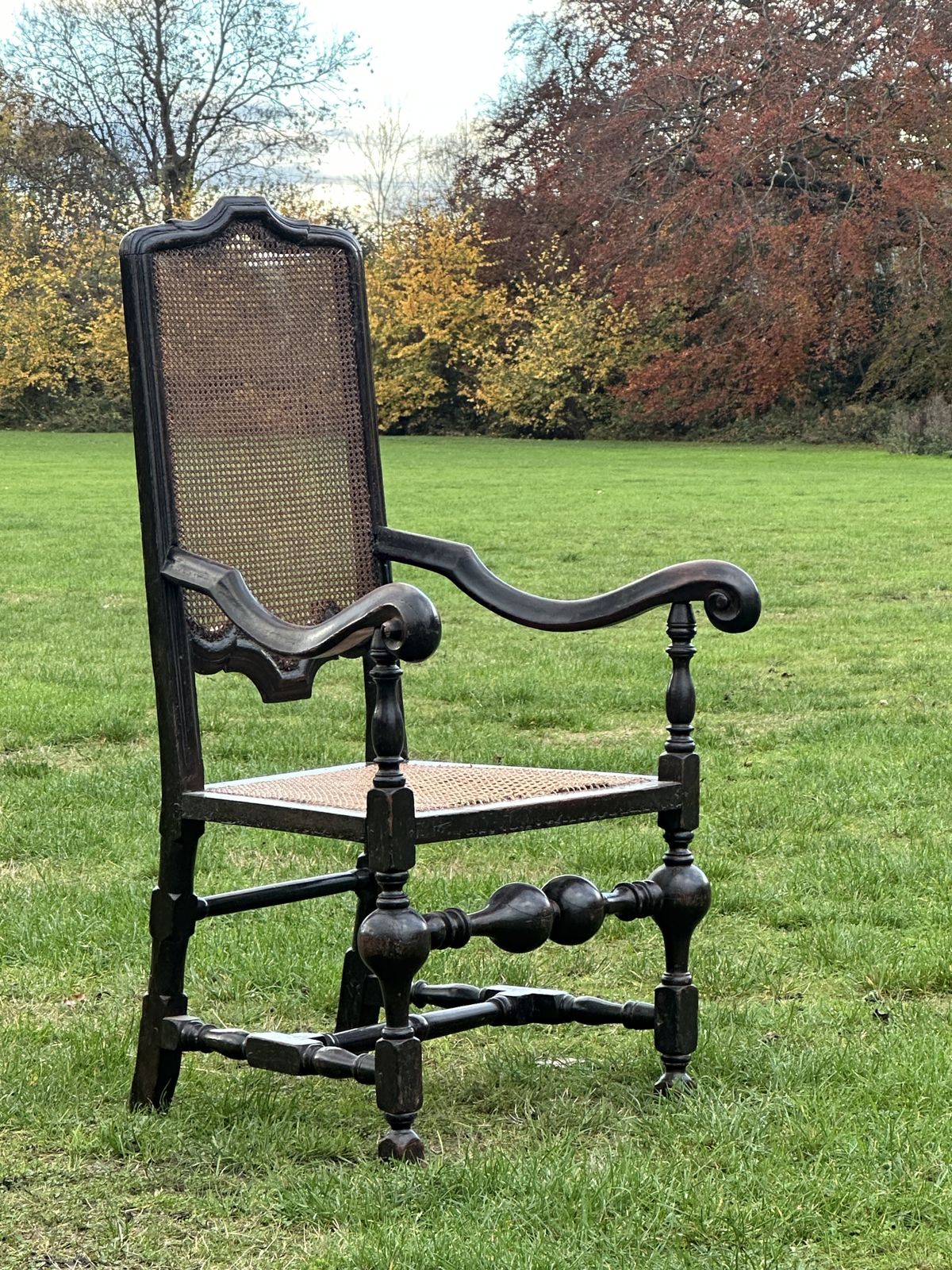 An Interesting Painted Walnut Open Armchair In The Carolean Taste, Possibly American, C.1700 1720 photo furniture