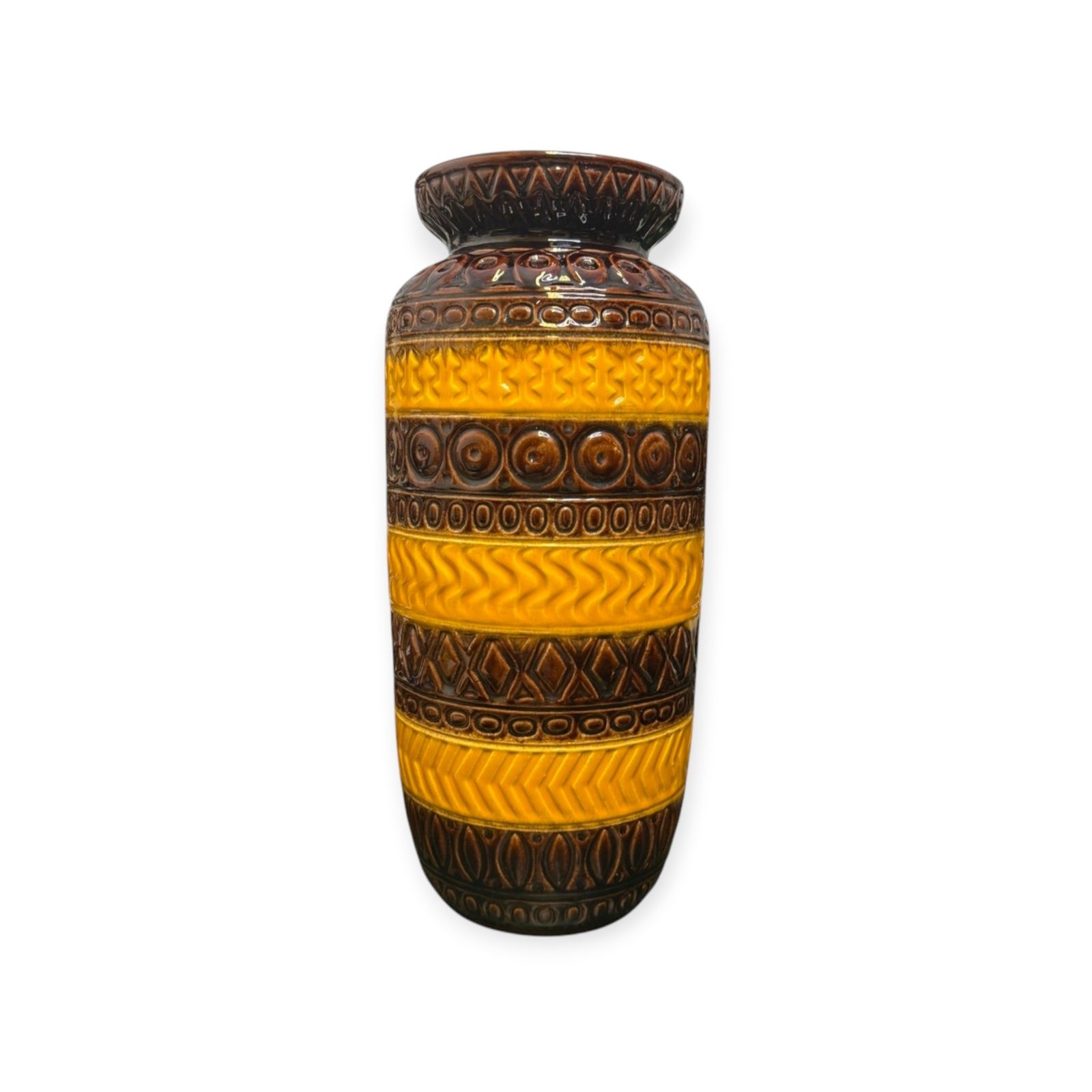West German Pottery Vase, Bay Keramik, Model 9245, Amber & Brown, C.1960s photo furniture