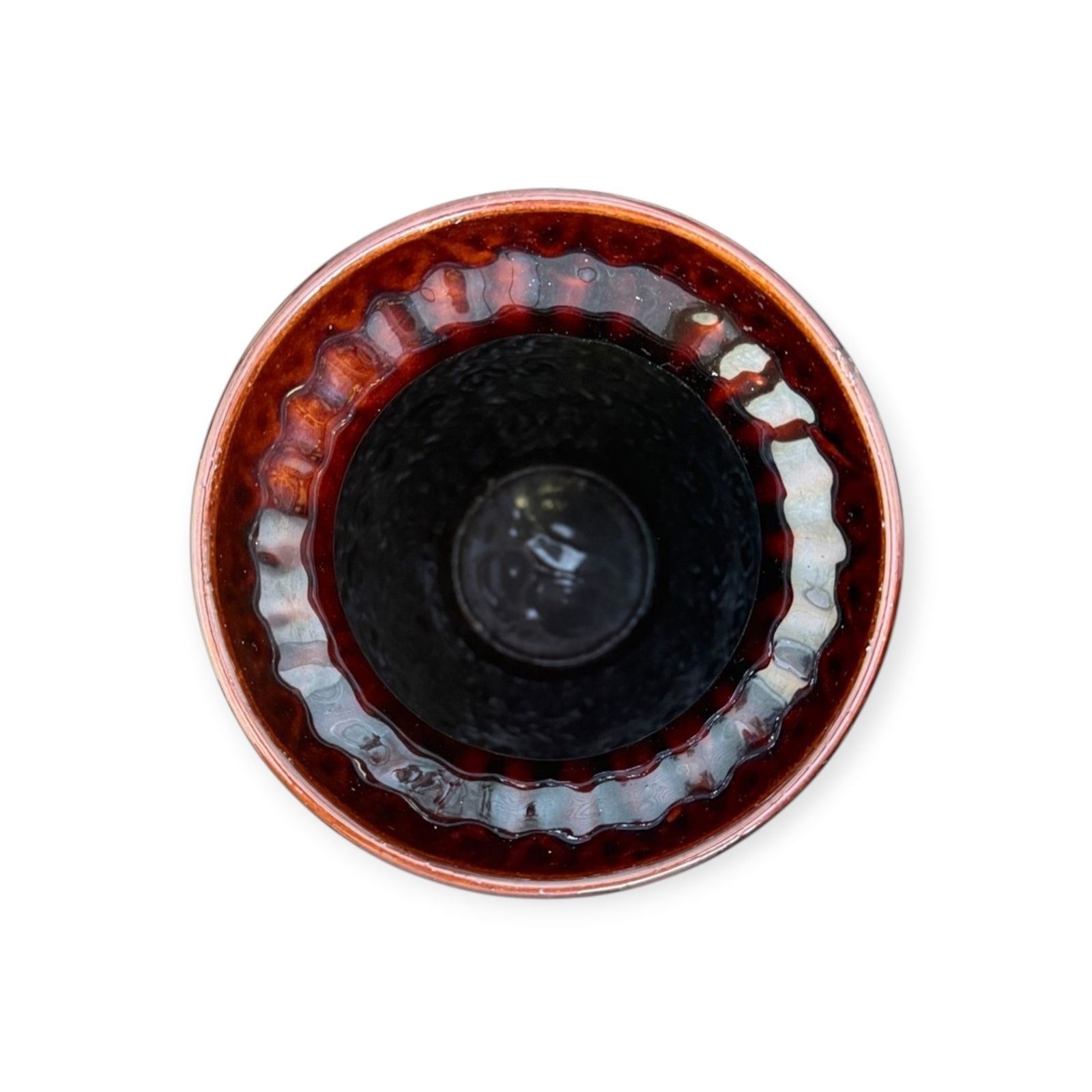 West German Pottery Vase, Bay Keramik, Model 9245, Amber & Brown, C.1960s photo 135.0